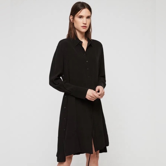 All Saints Dresses & Skirts - ALLSAINTS Black Anya Long Sleeve Button Down Dress